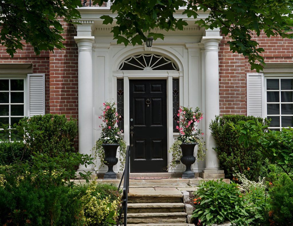 front door hardware front door with portico entrance and flagstone steps