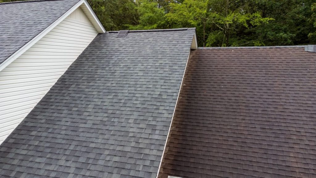 brown and grey shingles roof